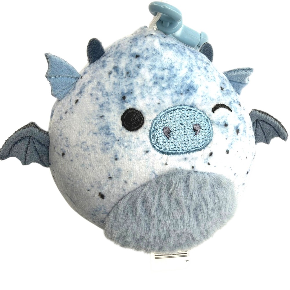SQUISHMALLOWS NWT 4" Gaines Blue Speckled Gargoyle Plush Clip On Bag Charm Toy